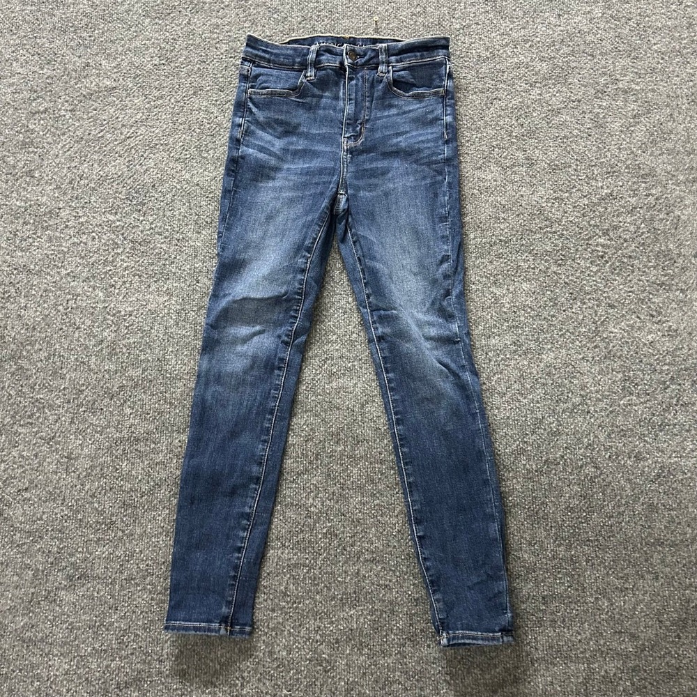 American Eagle Jeans Womens 4 Short Blue Net Level Stretch Viscose Skinny High